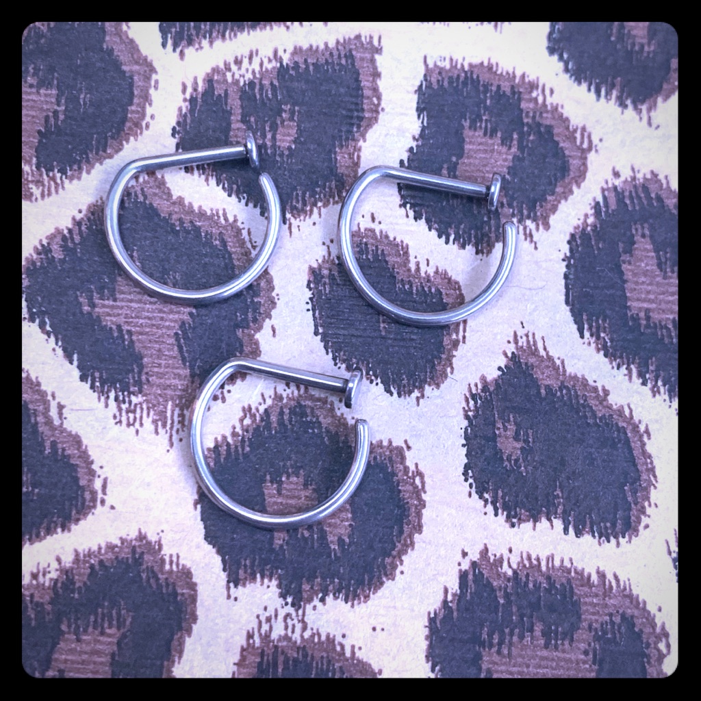 Set Of 3 Surgical Steel Nose Hoops Rings 18 Gauge